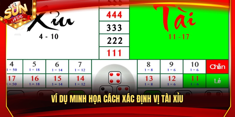 Ví dụ cụ thể về cách xác định vị tài xỉu