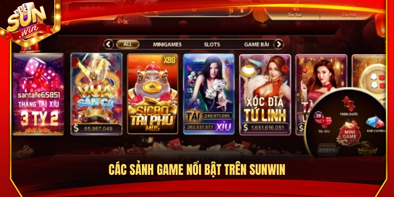 Các sảnh trò chơi đặc sắc được yêu thích