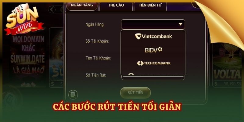 Các bước rút tiền tối giản