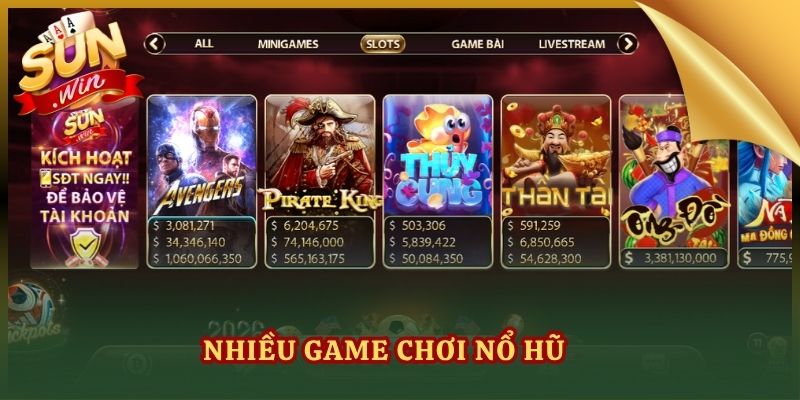 Nhiều game chơi nổ hũ