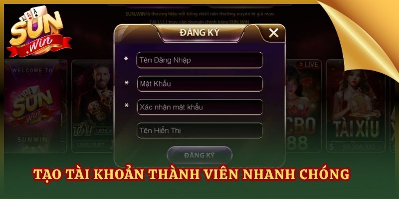 Tạo tài khoản thành viên nhanh chóng